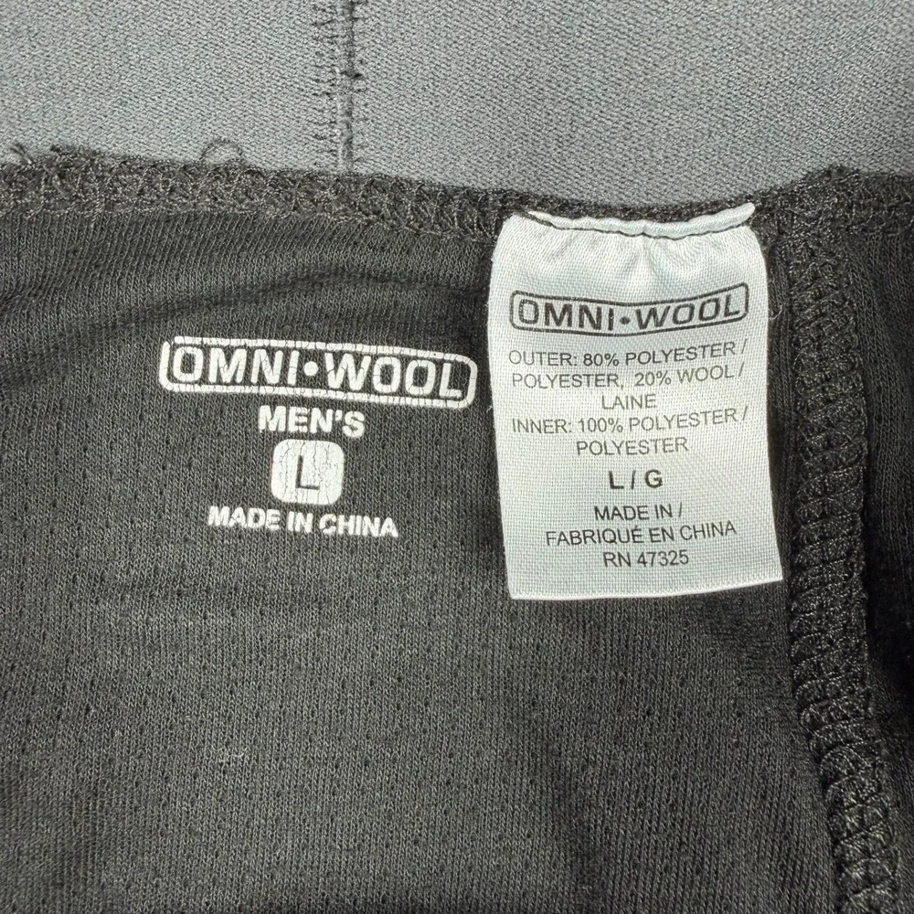 Omniwool Lot of 3 Mens Large Black Merino Wool‎ Blend Thermal Base Layer